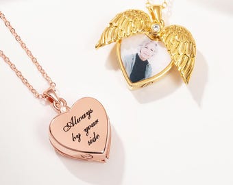 Personalized Angel Wing  photo Cremation Urn Necklace for Ashes for Pet Loss/Baby/Friend Cremation Jewelry   Memory Gift