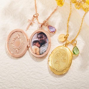 写真入り刻印誕生石ペンダント、カスタム誕生石、メモリアルペンダント、家族喪失ペンダント、記念日の贈り物、結婚ペンダント