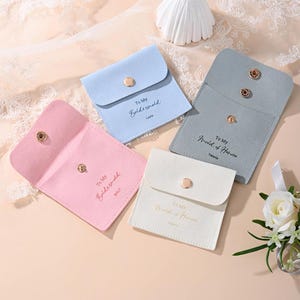 Bridesmaid bracelet maid of honour jewellery pouch Bridal gift bracelet, Silver bracelet and gold pearl earrings, Bridesmaid jewellery gift