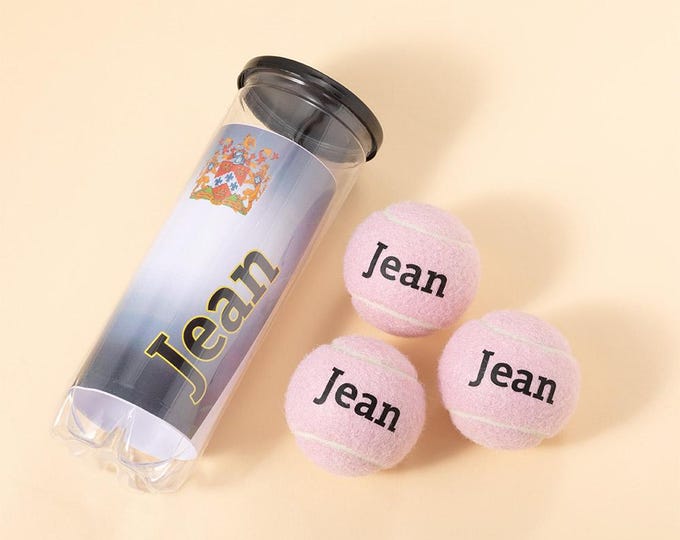Custom Name Color Tennis Balls 3 Balls One Bucket Practice Playing Player Beginner Youth Training Balls Sports Gift for Tennis Lover