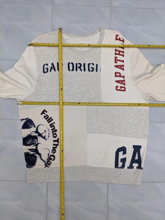 Vintage GAP Patchwork Graphic Deconstructed Color… - image 9