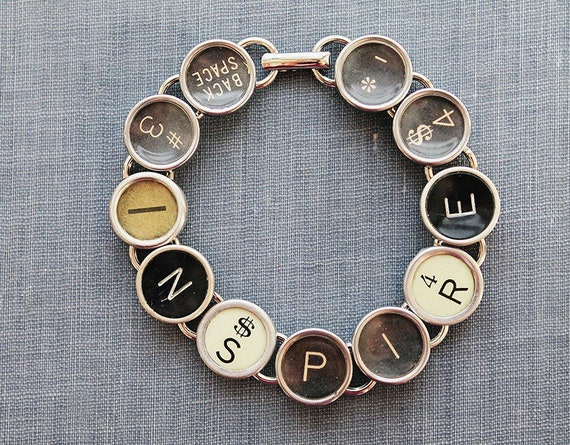 Unlock Inspiration Typewriter Key Bracelet Crafted with Vintage Keys