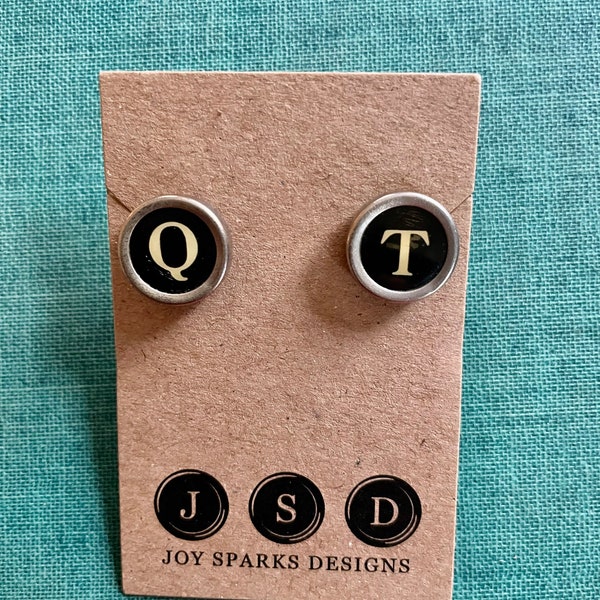 Embrace Playful Chic with Cutie QT Vintage Typewriter Key Earrings – Dangle or Post Style Jewelry!