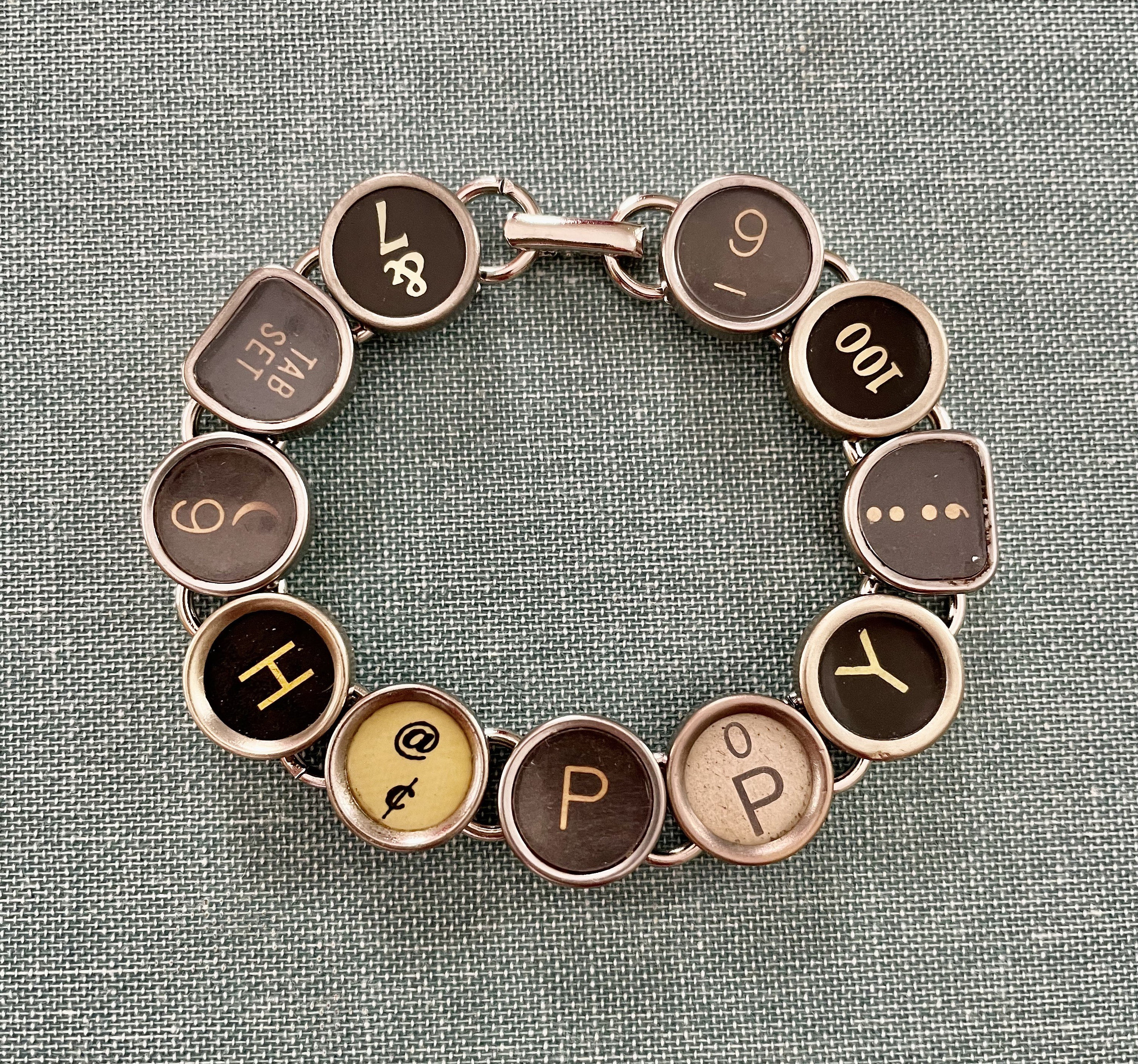 Typewriter on sale key bracelet