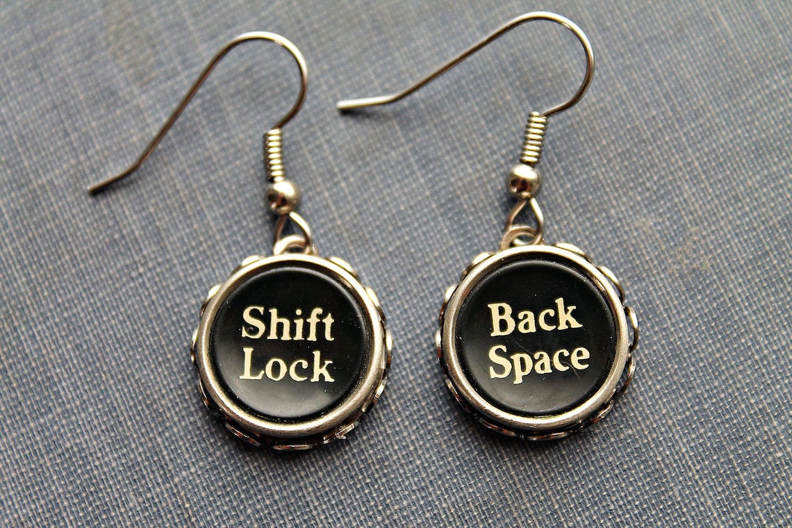 TYPEWRITER Key EARRINGS Custom VINTAGE Initials Symbols Etsy