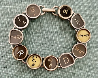 Vintage Typewriter Key Bracelet: Wearable Art for the Book Lover – READ