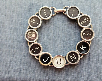 Unlock the Charm of Vintage: Typewriter Key Bracelet with JUNK