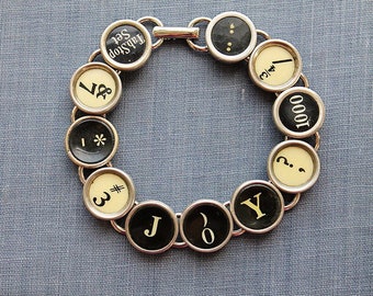 Unlock the Magic of JOY: Typewriter Key Bracelet