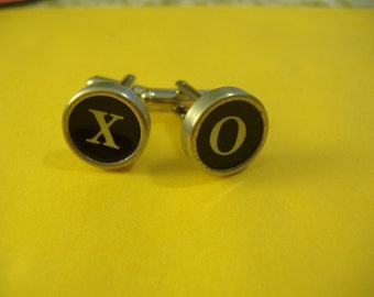 Vintage Typewriter Key Cufflinks: XOXO Hugs and Kisses - A Unique Gift!