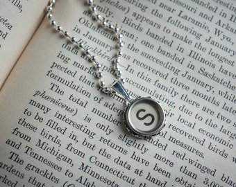 Bask in Sunshine with our Typewriter Key NECKLACE – 'S' Initial, Radiating Retro Fun