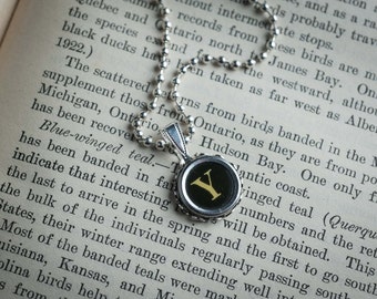 Yum-Tastic Vintage Typewriter Key NECKLACE - 'Y' Initial Delight for Retro Fun