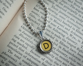 Embrace Retro Charm with Our Darling Vintage TYPEWRITER Key NECKLACE Featuring the Letter D