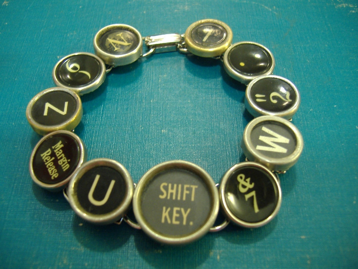 Wholesale Lot of 6 TYPEWRITER Key BRACELET All BLACK Keys Etsy