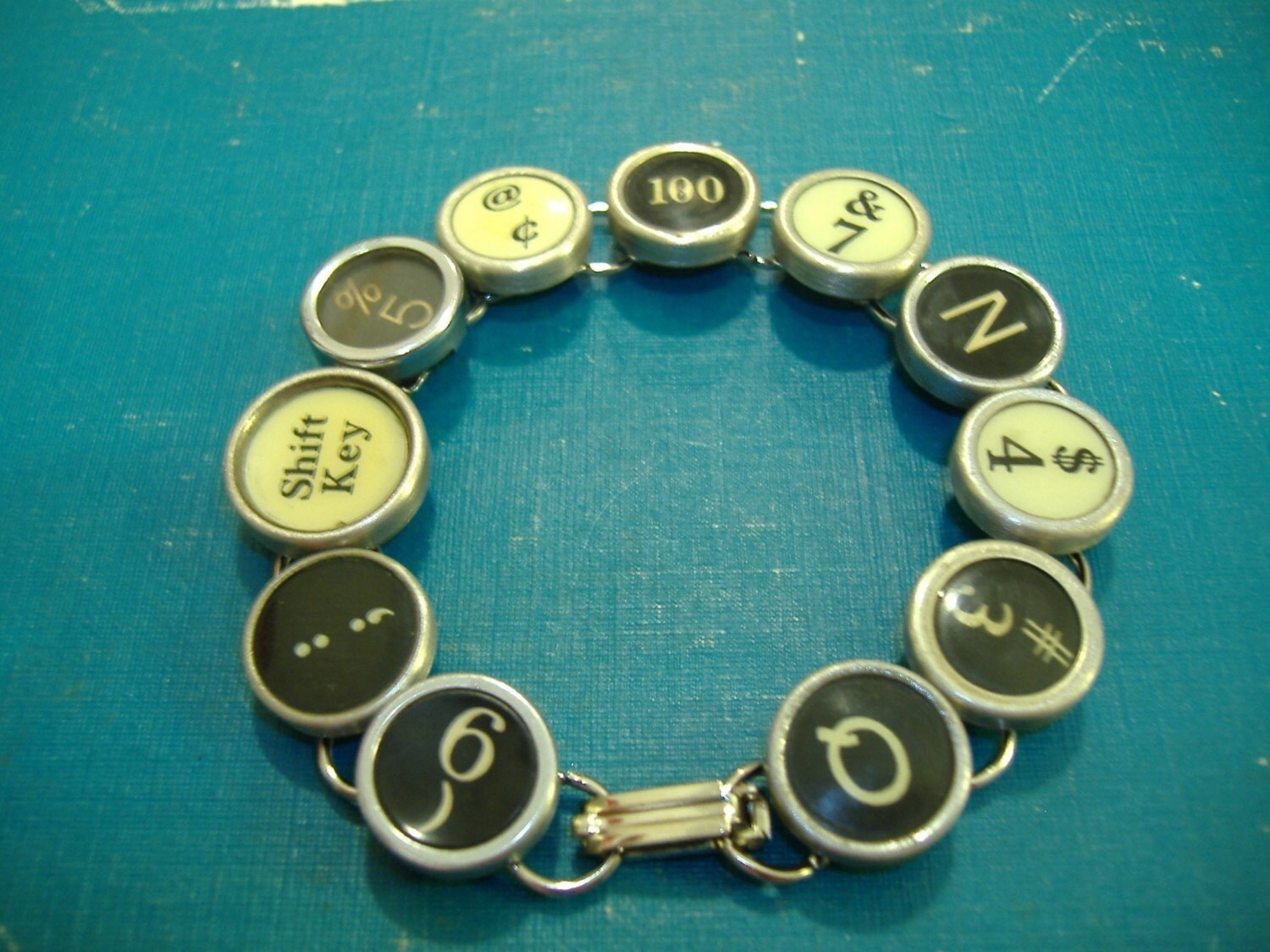 Recycled TYPEWRITER Key BRACELET MIXED Black and Light Keys Etsy