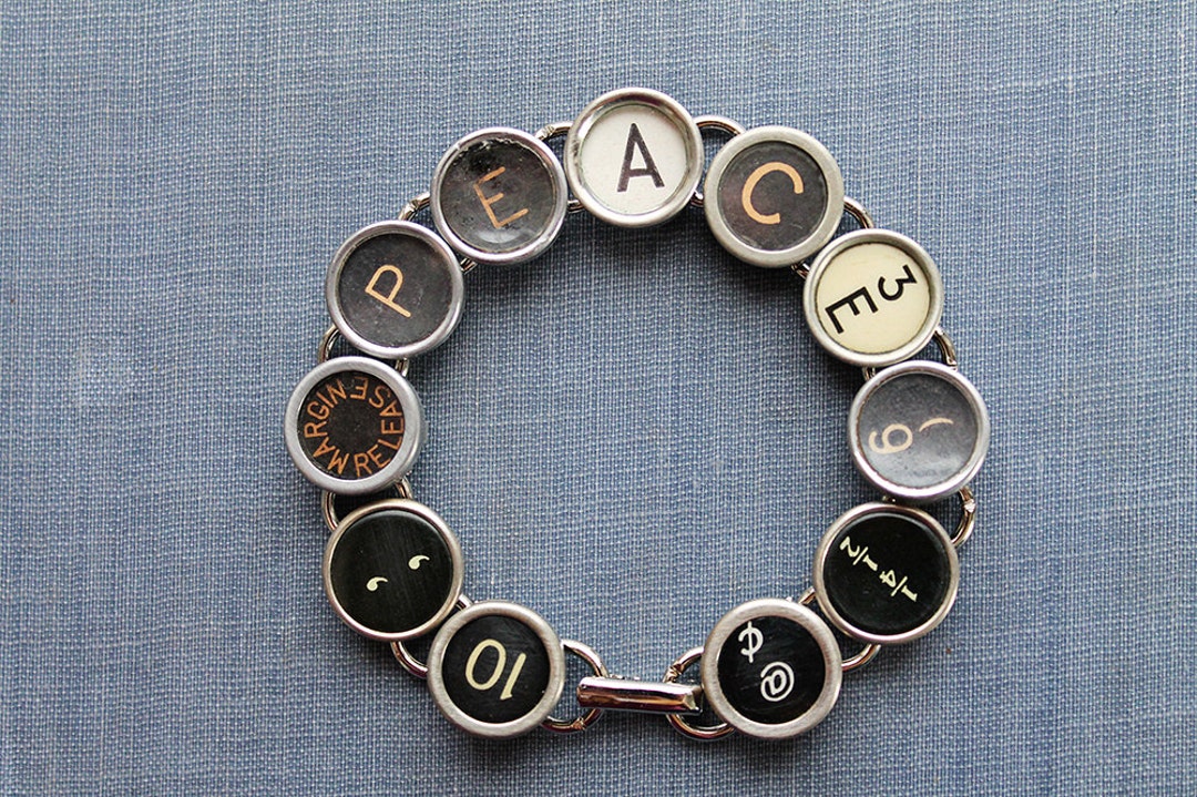 TYPEWRITER Key BRACELET Jewerly Made With Typewriter Keys Etsy