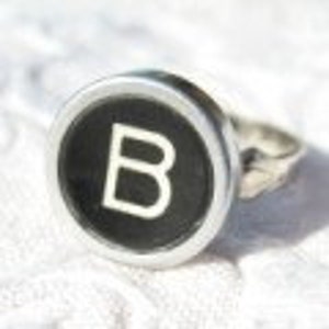 Retro Chic: Custom Initials on Vintage Typewriter Key Ring Upcycled Elegance image 3