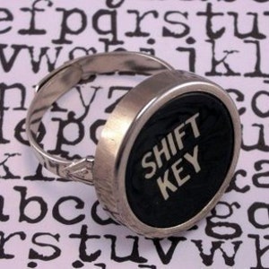 Retro Chic: Custom Initials on Vintage Typewriter Key Ring Upcycled Elegance image 4