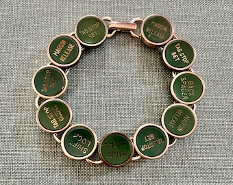 Green Harmony: FUNCTION Key Typewriter Bracelet - A Verdant Serenade