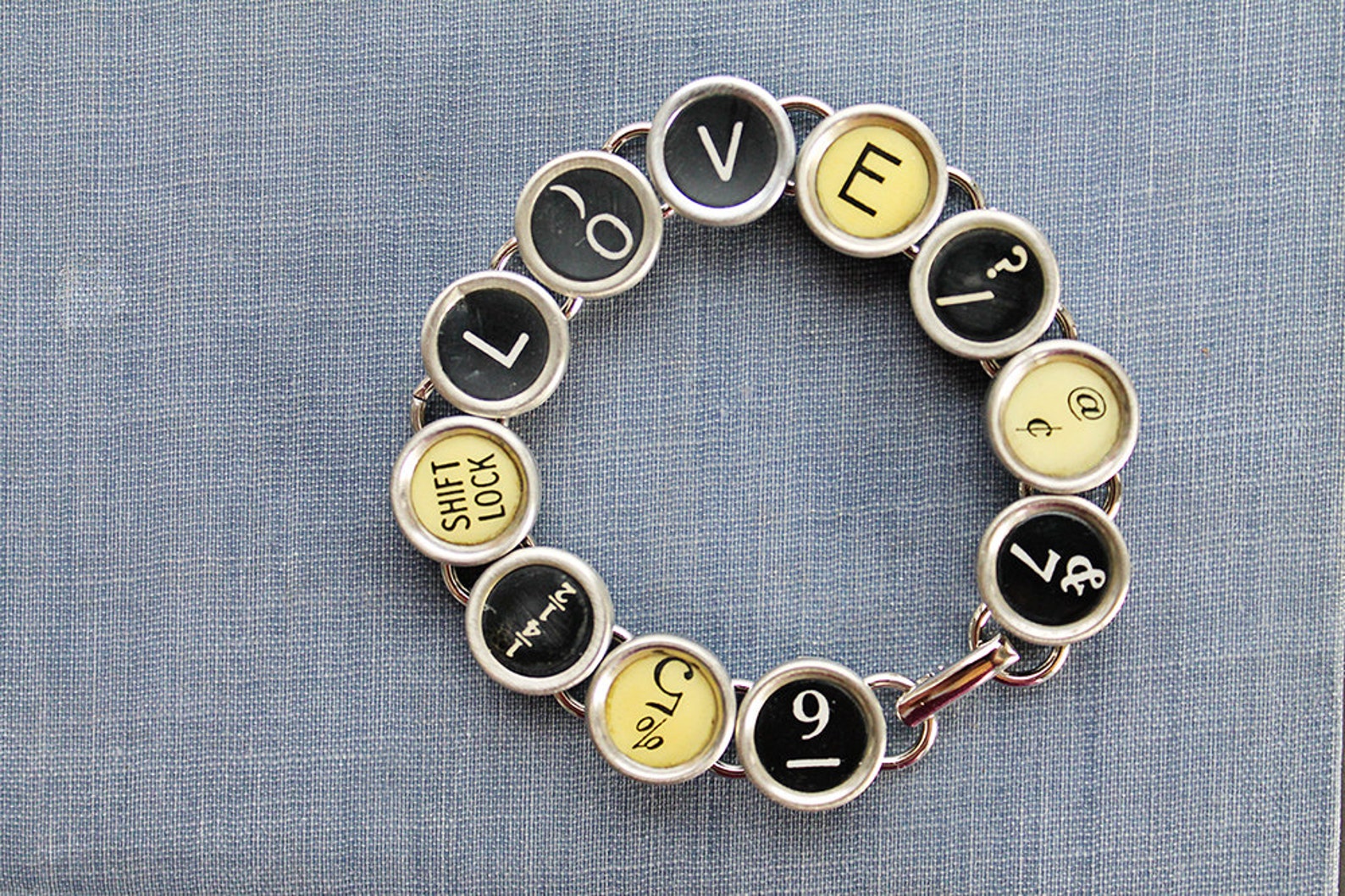 TYPEWRITER Key BRACELET Jewerly Made With Typewriter Keys LOVE Etsy