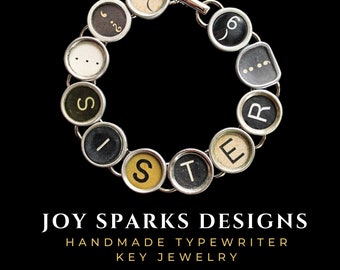 Sister's Treasures: Typewriter Key Bracelet Crafted with Love