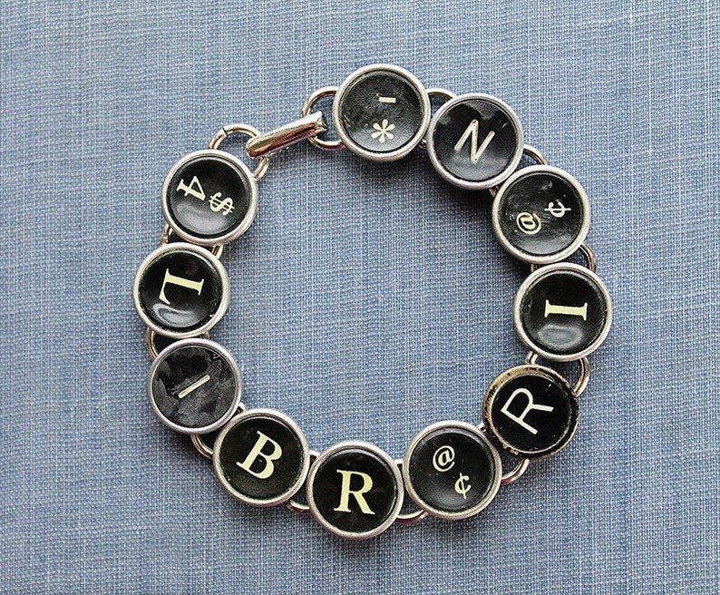 TYPEWRITER Key BRACELET Jewerly Made With Typewriter Keys Etsy