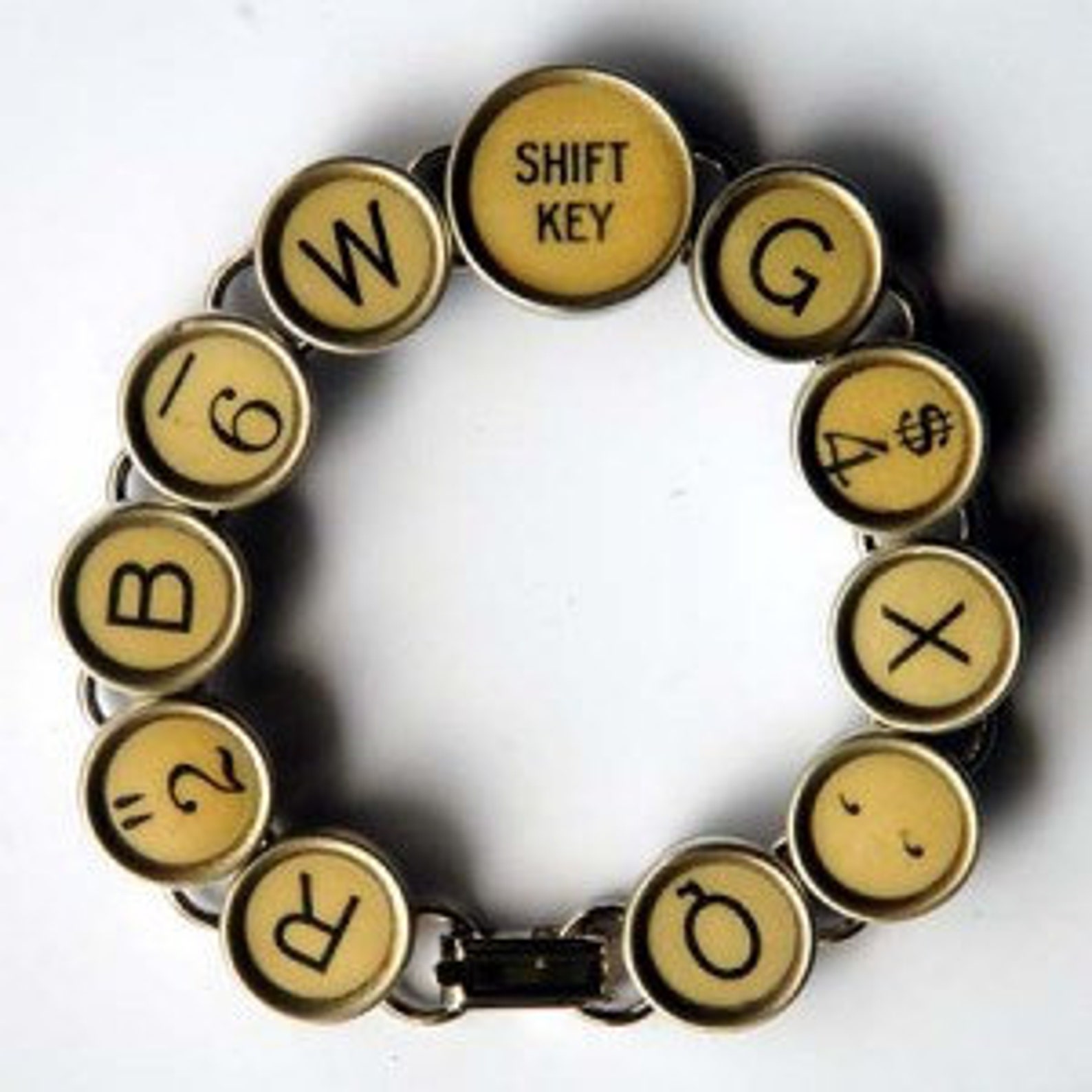 Typewriter Key Bracelet All Light Keys One of A Kind Unique Etsy