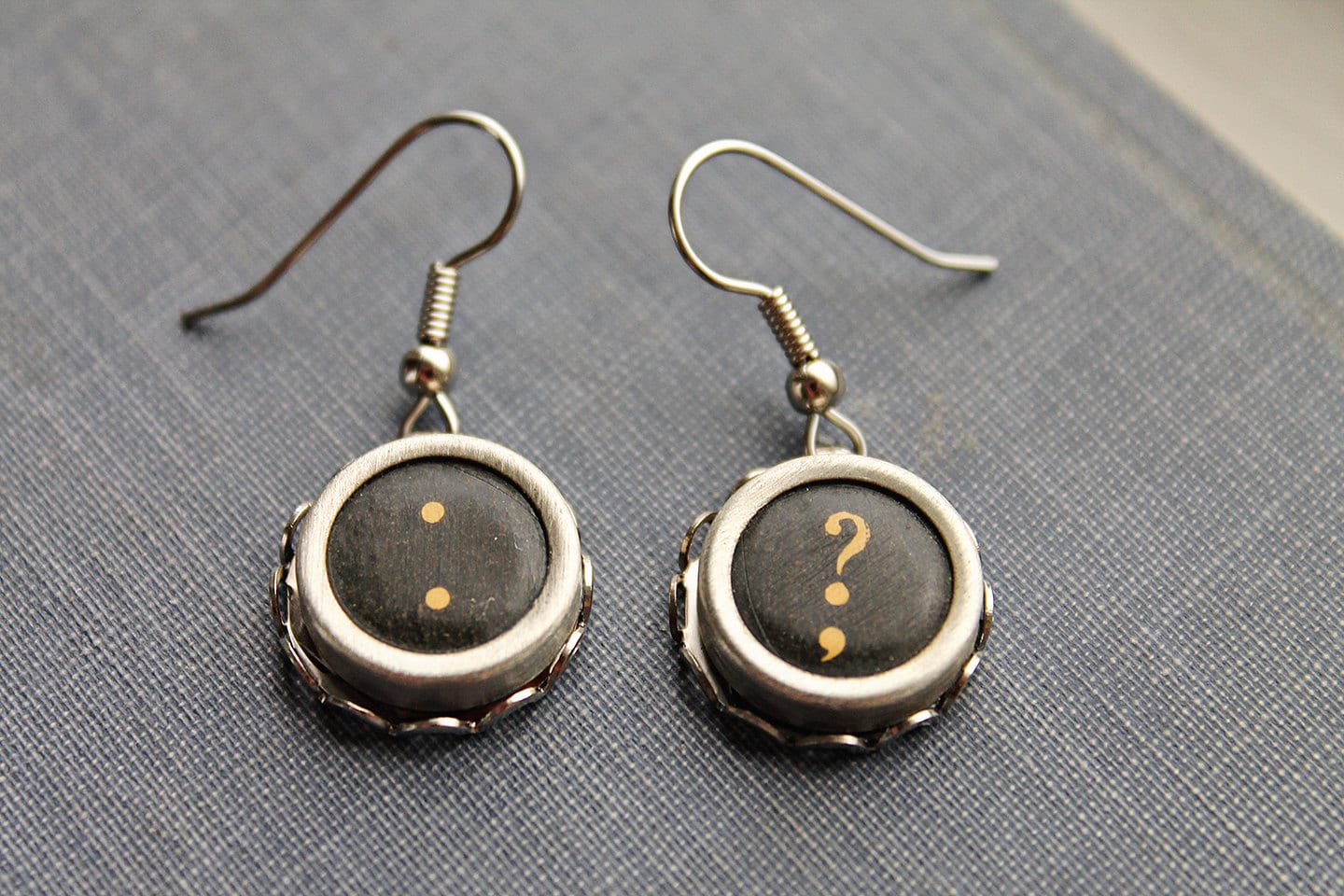 TYPEWRITER KEY EARRINGS Punctuation Vintage Dangle Style Etsy