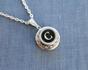 Facebook Exclusive: Vintage Typewriter Key Locket Necklaces – Your Initial, Your Style, Retro Fun!