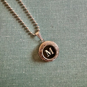 Retro Charm: Vintage 'A' Typewriter Key Locket Necklace for Timeless Fun image 5