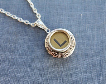 Lovely Letter 'L': Vintage Typewriter Key LOCKET Necklace - Timeless Elegance in Retro Style