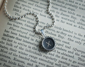 Customize Your Look: Vintage Typewriter Key Necklace - Initial Letter X in Black or Light