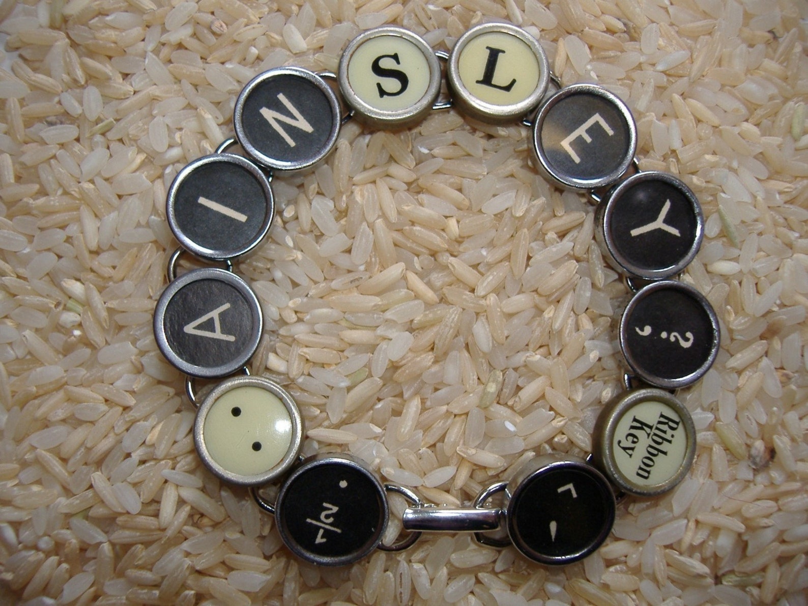 Custom TYPEWRITER KEY BRACELET Design Vintage Initials Name Etsy