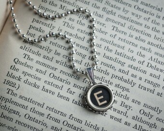 Experience Ecstasy in Style with a Vintage TYPEWRITER Key NECKLACE Featuring the Letter E