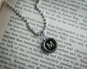 Embrace the Magnificent: Vintage Typewriter Key NECKLACE with 'M' Initial for Retro Fun