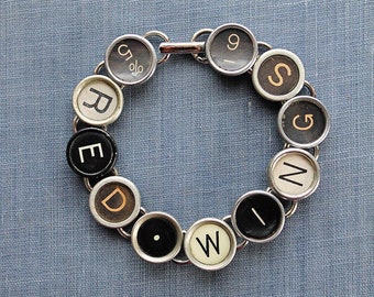 Vintage Typewriter Key Bracelet - Celebrate the Red Wings!