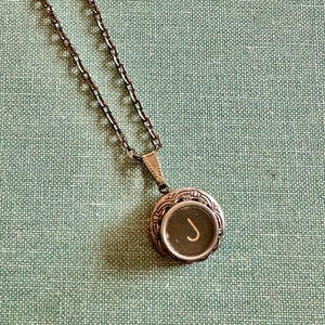 Retro Charm: Vintage 'A' Typewriter Key Locket Necklace for Timeless Fun image 6