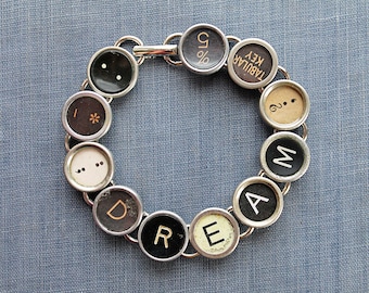 DREAM On with a TYPEWRITER Key Bracelet: Your Journey Awaits