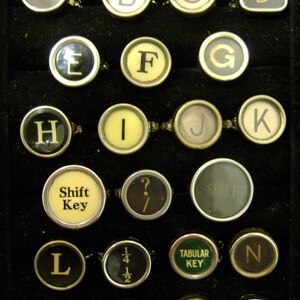 Retro Chic: Custom Initials on Vintage Typewriter Key Ring Upcycled Elegance image 2