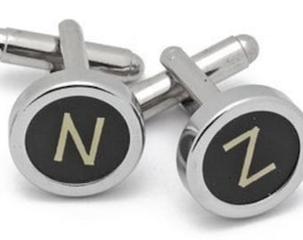 Elevate Your Wedding Style with Vintage Typewriter Key Cufflinks - Personalized Initials for an Exceptional Gift!