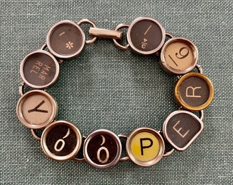 Yooper Charm: Typewriter Key Bracelet - Unleash Your Vintage Swagger with Real Keys!