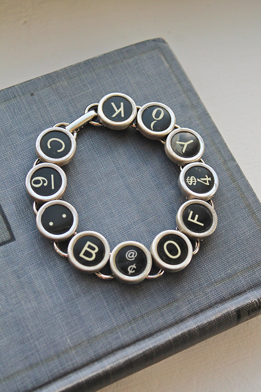 TYPEWRITER Key BRACELET All BLACK Keys Etsy