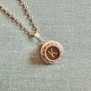 Retro Charm: Vintage 'A' Typewriter Key Locket Necklace for Timeless Fun image 3