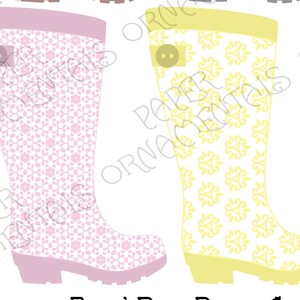 Rain Boots Clip Art for Scrapbook Pages Cute Rain Boot - Etsy