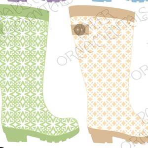 Rain Boots Clip Art for Scrapbook Pages Cute Rain Boot - Etsy