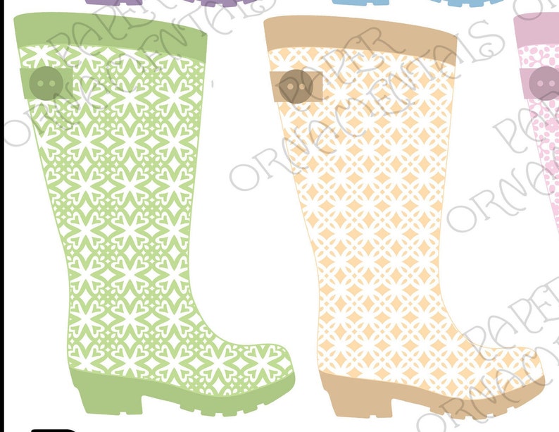 Rain Boots Clip Art for Scrapbook Pages Cute Rain Boot - Etsy