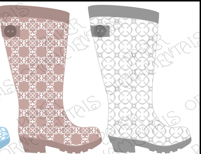Rain Boots Clip Art for Scrapbook Pages Cute Rain Boot - Etsy
