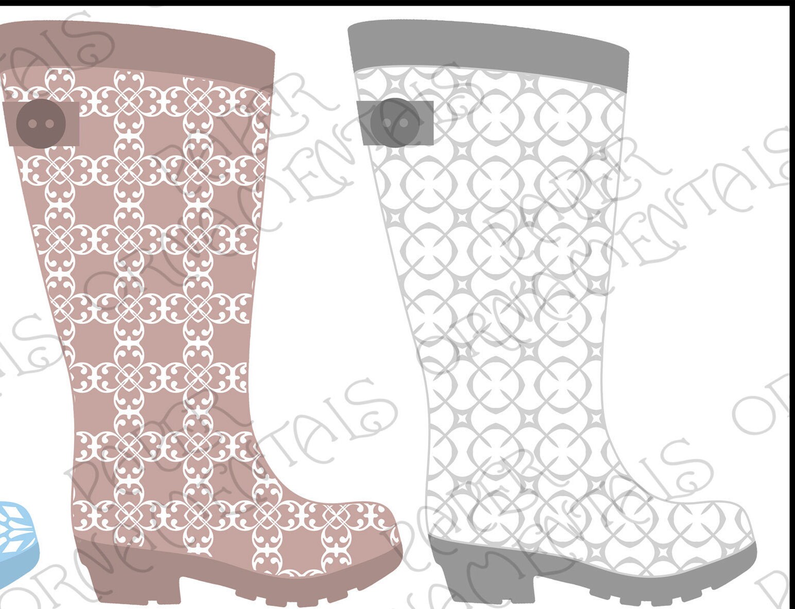 Rain Boots Clip Art For Scrapbook Pages Cute Rain Boot | Etsy