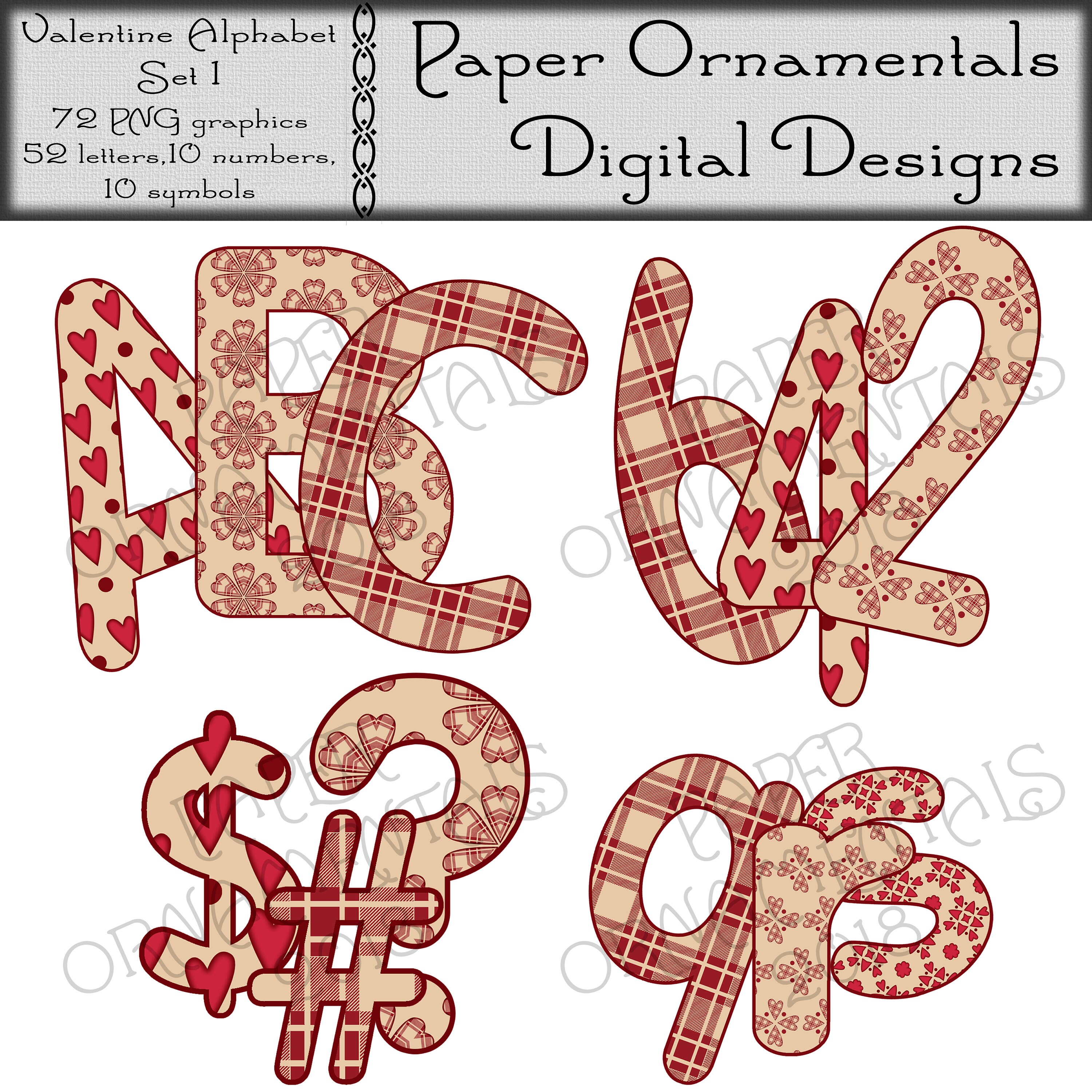 valentine alphabet clip art printable letter art valentine etsy