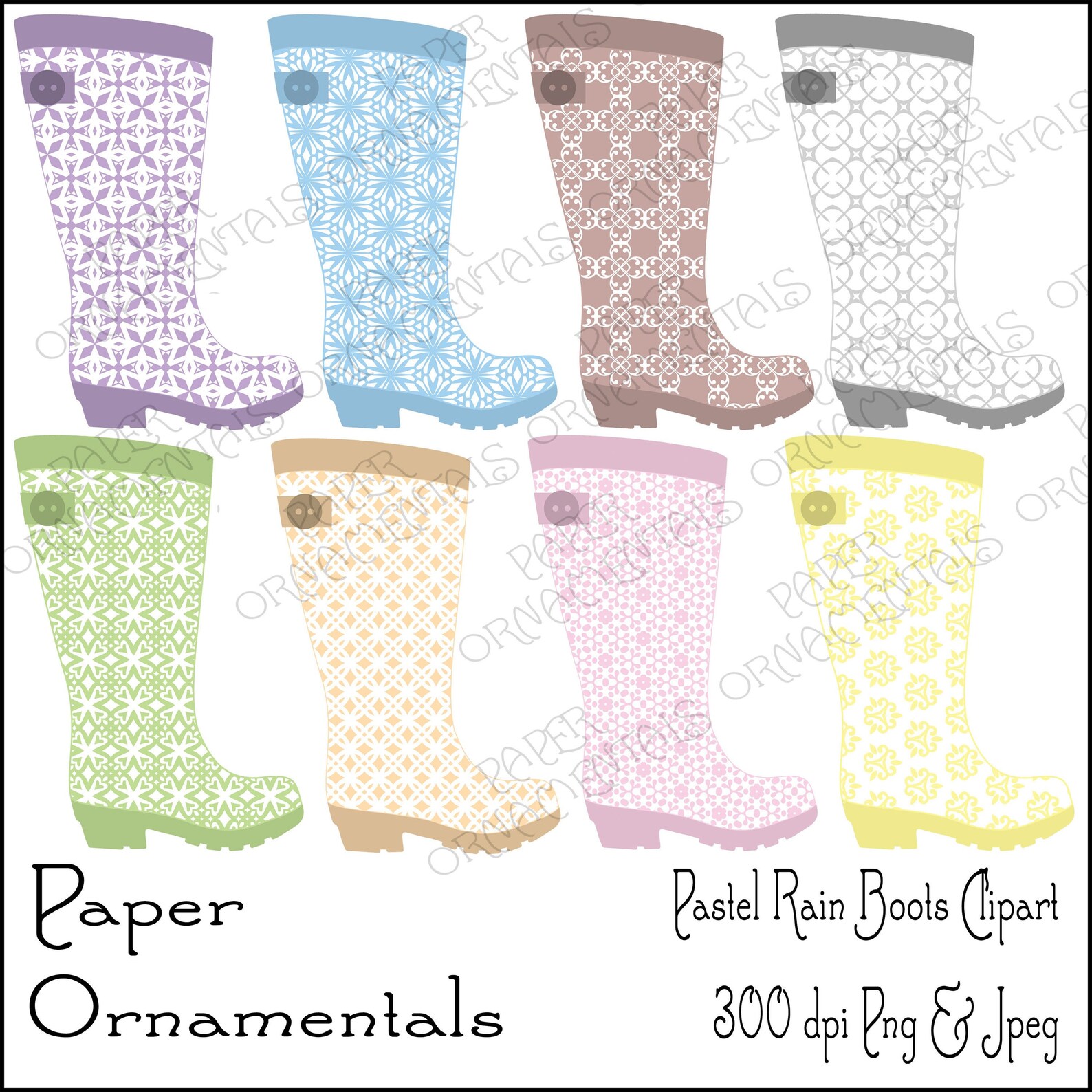 Rain Boots Clip Art for Scrapbook Pages Cute Rain Boot - Etsy