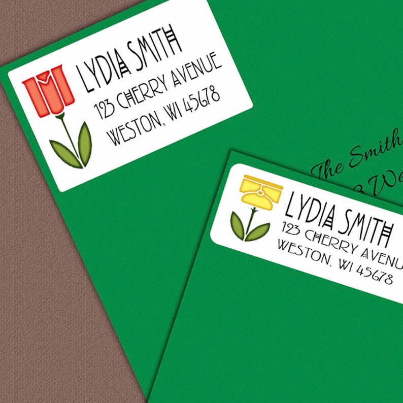 Personalized Return Address Label, Custom Flower Address Label Stickers